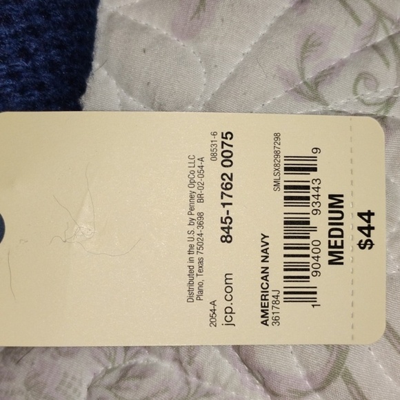 St. John Bay Woman's American Navy Mock Cable Sweater, Size: M, NWT - Picture 5 of 10